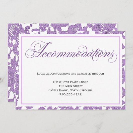 Lavender Lace Hochzeitskarte Einladung (Vorne/Hinten)
