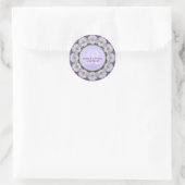 Lavender Lace Monogram Wedding Runder Aufkleber (Tasche)