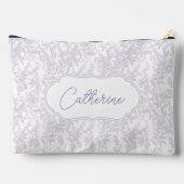 Lavender Lace Pattern Name Script Zubehörtasche (Rückseite)