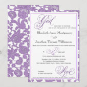 Lavender Lace Religious Wedding Einladung (Vorne/Hinten)
