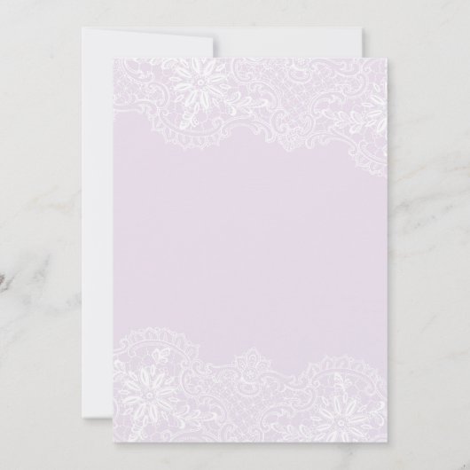 Lavender Lace Wedding Einladung (Rückseite)