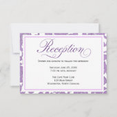 Lavender Lace Wedding Reception Enclosure Card Einladung (Vorderseite)