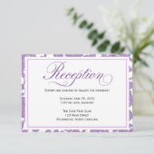 Lavender Lace Wedding Reception Enclosure Card Einladung (Stehend Vorderseite)