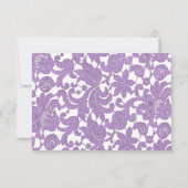 Lavender Lace Wedding Reception Enclosure Card Einladung (Rückseite)