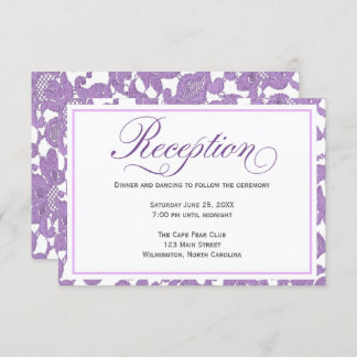 Lavender Lace Wedding Reception Enclosure Card Einladung
