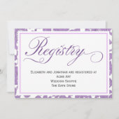 Lavender Lace Wedding Registrierungskarte Einladung (Vorderseite)