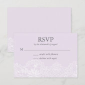 Lavender Lace Wedding RSVP Card Karte (Vorne/Hinten)
