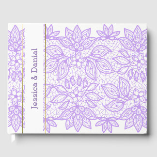 Lavender Lacy Wedding Guest Book Gästebuch
