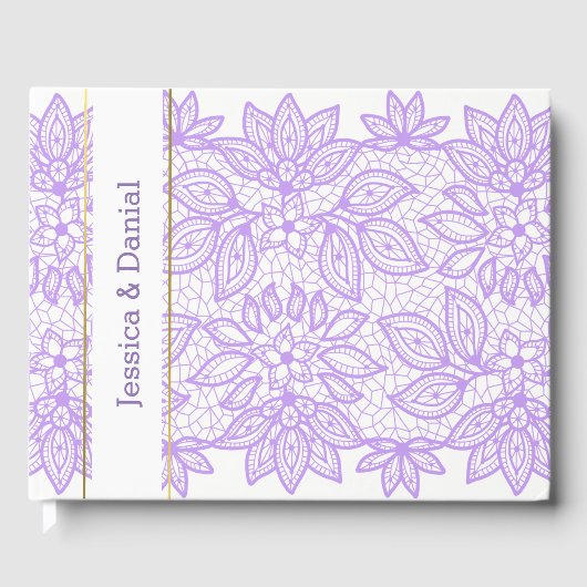 Lavender Lacy Wedding Guest Book Gästebuch (Vorderseite)