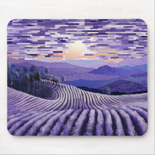 Lavender Landschaft Art Deco Malerei Mousepad