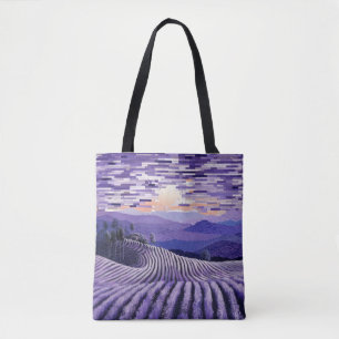 Lavender Landschaft Art Deco Malerei Tasche