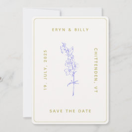 Lavender Larkspur Floral Save the Date