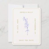 Lavender Larkspur Floral Save the Date Einladung (Vorderseite)