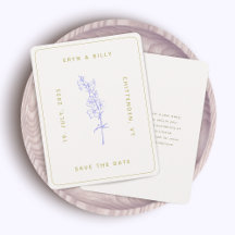 Lavender Larkspur Floral Save the Date