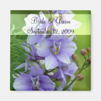 Lavender Larkspur Wedding Magnet