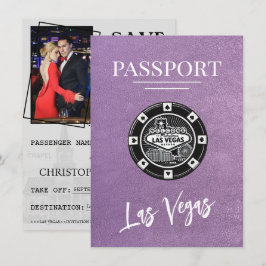 Lavender Las Vegas Passport Save the Date