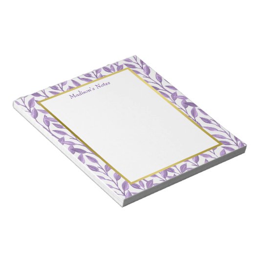 Lavender Leaves Personalized Notizblock (angewinkelt)