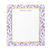 Lavender Leaves Personalized Notizblock (Vorderseite)