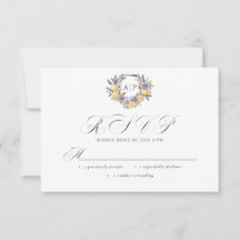 Lavender Lemon Monogram Floral Wappen Wedding