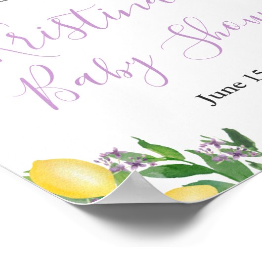 Lavender Lemons Citrus Dusche Begrüßungszeichen Poster (Ecke)