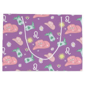 Lavender Leo Zodiac Pattern Ästhetik Große Geschenktüte (Rückseite)