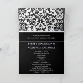 Lavender Liebe Black & White Damask Wedding Einladung (Innenseite)