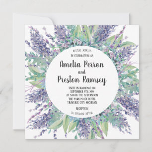 Lavender Liebe Floral Eukalyptus Lila Hochzeit Einladung