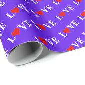 Lavender LIEBE Herzens Moderne Elegante Geschenkpapier (Rolleneckpunkt)