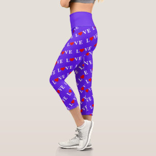 Lavender Liebe Herzens Moderne Eleganz Capri Leggings