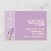 Lavender Liebe Hochzeitsempfang Begleitkarte (Vorderseite)