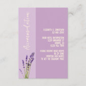 Lavender Liebe Hochzeitsunterkunft Begleitkarte (Vorderseite)