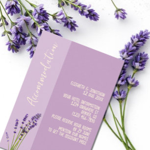Lavender Liebe Hochzeitsunterkunft Begleitkarte