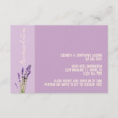 Lavender Liebe Hochzeitsunterkunft Begleitkarte (Vorderseite)