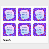 Lavender LIEBE Moderner Chic Quadratischer Aufkleber (Blatt)
