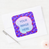 Lavender LIEBE Moderner Chic Quadratischer Aufkleber (Umschlag)