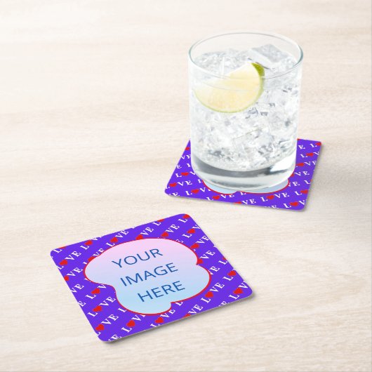 Lavender LIEBE Moderner Chic Rechteckiger Pappuntersetzer (Vor Ort)