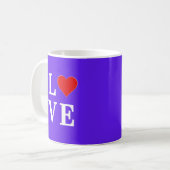 Lavender LIEBE Modernes Design Kaffeetasse (Vorderseite Links)