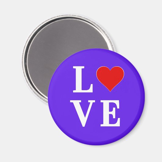Lavender LIEBE Modernes Design Magnet (Vorderseite/Rückseite)