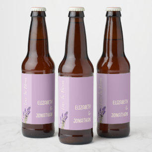Lavender Liebe Wedding Bierflaschenetikett