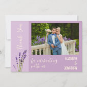 Lavender Liebe Wedding Dankeskarte (Vorderseite)
