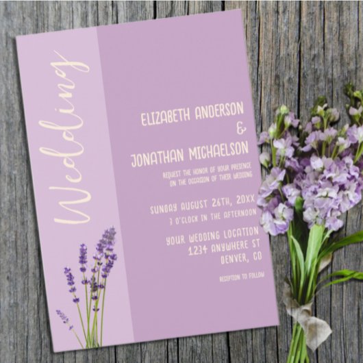 Lavender Liebe Wedding Einladung