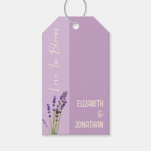 Lavender Liebe Wedding Geschenkanhänger (Vorderseite)