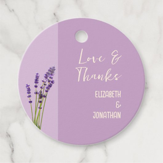 Lavender Liebe Wedding Geschenkanhänger (Vorderseite)