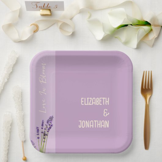Lavender Liebe Wedding Pappteller (Hochzeit)