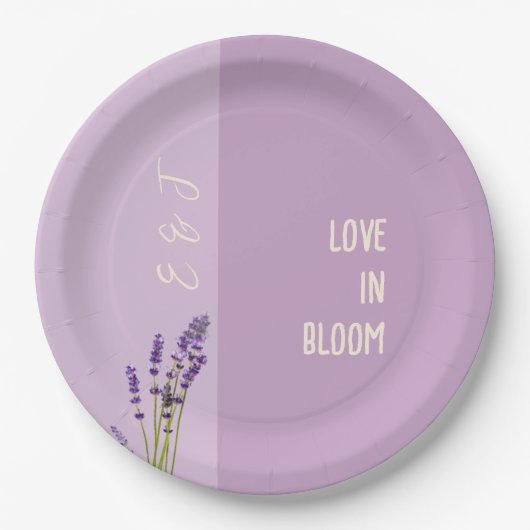 Lavender Liebe Wedding Pappteller (Vorderseite)