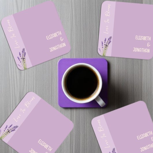 Lavender Liebe Wedding Rechteckiger Pappuntersetzer