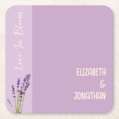Lavender Liebe Wedding Rechteckiger Pappuntersetzer (Vorderseite)