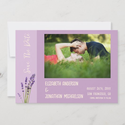 Lavender Liebe Wedding Save The Date (Vorderseite)