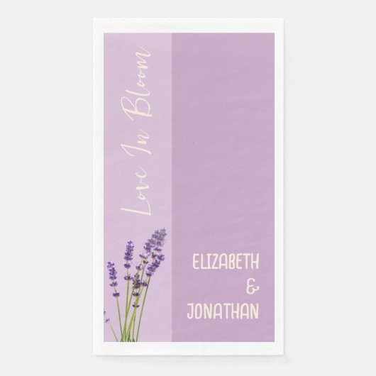 Lavender Liebe Wedding Serviette (Vorderseite)