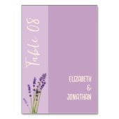 Lavender Liebe Wedding Tischnummer (Vorderseite)